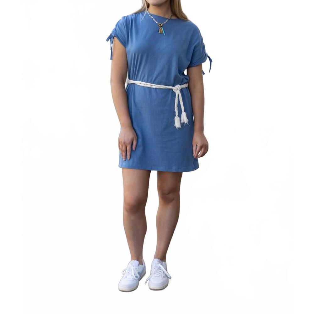 NEW EXVOTO cam knit mini dress in stellar blue